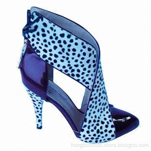 Women's Dress Sandal with High Heels/Cow Leather Straps/Pointed Toe/Comfortable and Leather Outsole